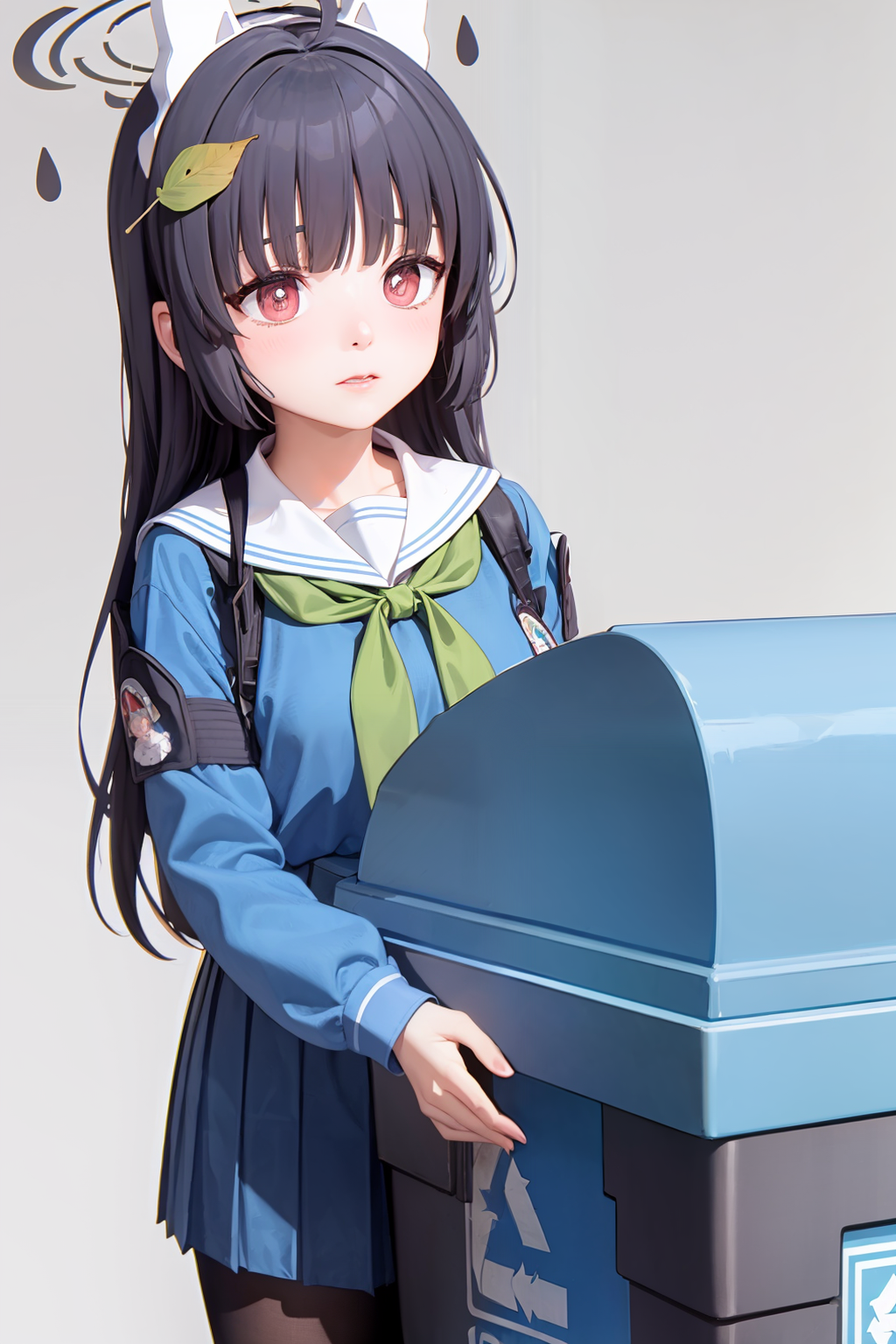 01157-1276179676-masterpiece, best quality, _lora_KasumizawaMiyu_1_,trash can,in contain,miyu _(blue archive_), 1girl,halo,leaf on head, ahoge,an.png